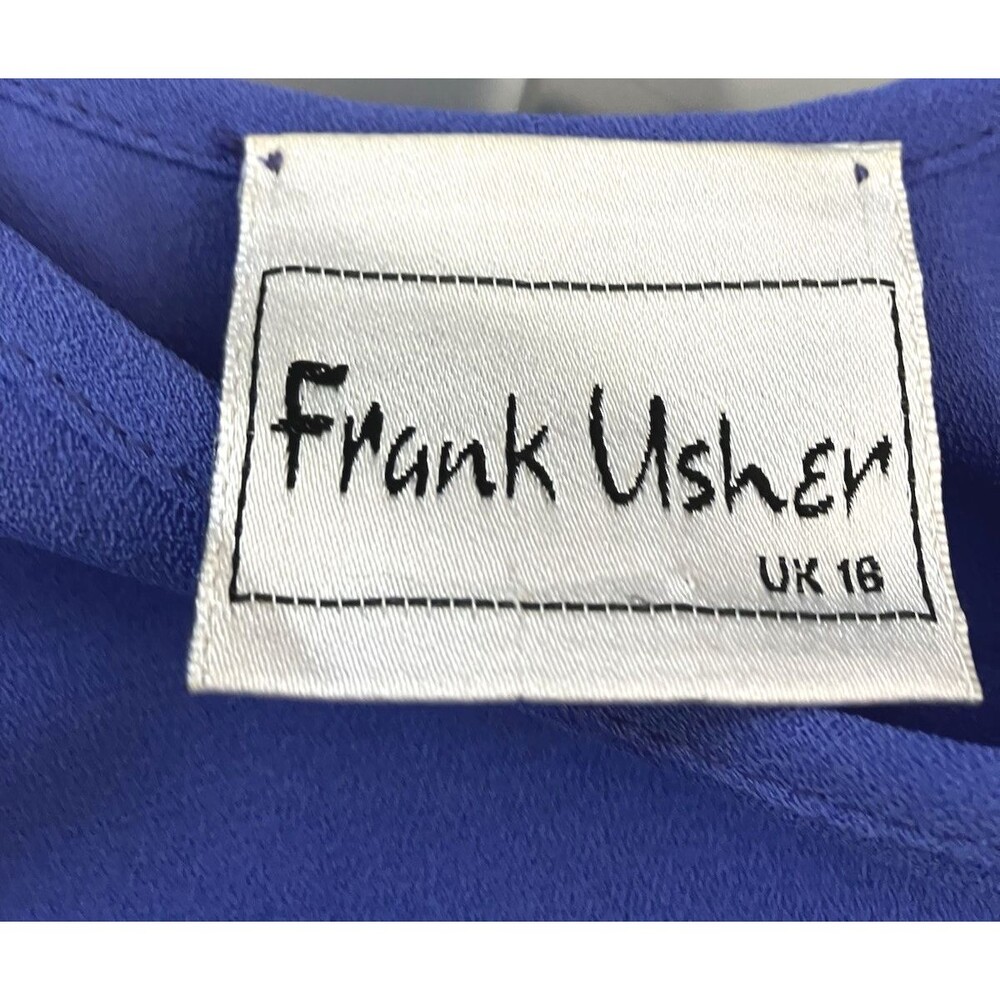 Frank Usher Blue Wide Strap Scoop Neck Tank Top Size 12 - Picture 2 of 6
